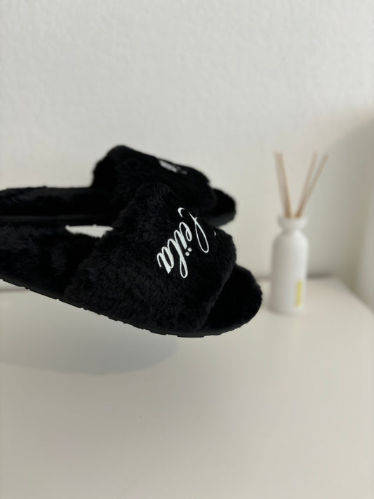 Chausson fourré, noir