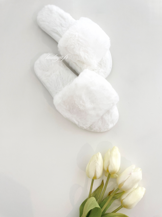 Chausson fourré, blanc