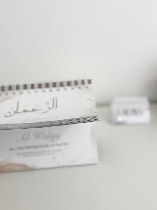 Calendrier chevalet - 99 noms d’ Allah