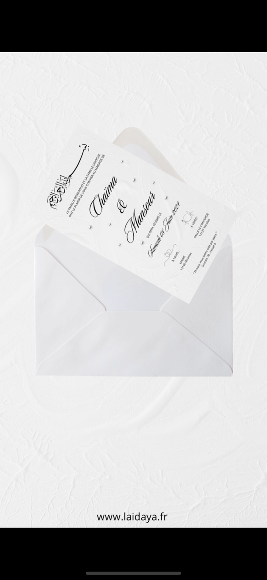 Faire-part Perlé Argenté