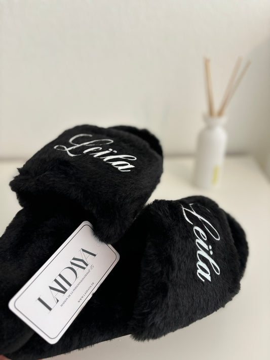 Chausson fourré, noir
